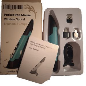 Wireless Optical Pocket Pen Mouse - Ergonomic Design, Adjustable DPI, Portable